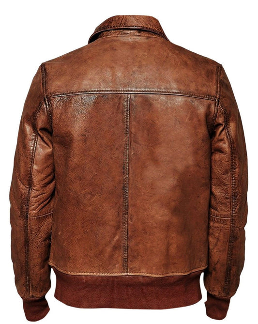 Vintage Dark Brown Leather Biker Jacket Leathers Crafted