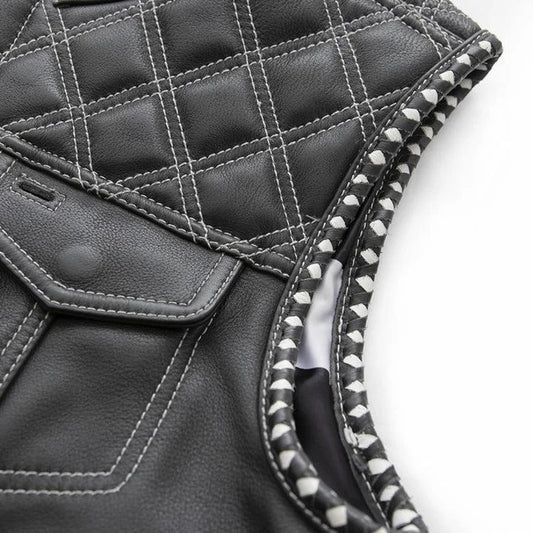 Premium leather motorcycle vest Leatherscrafted