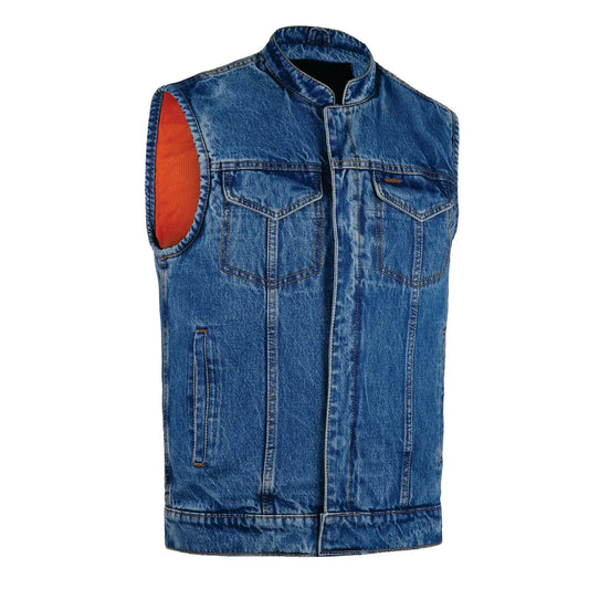 "Denim Dynamite: Stylish Blue Vest for All Occasions" Leathers Crafted