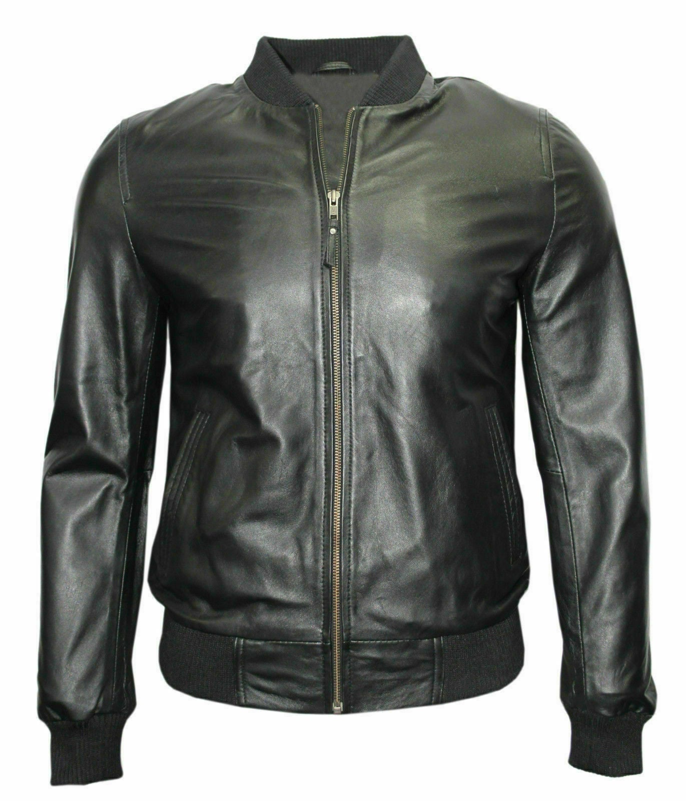 Black Bomber Jacket For Men Leathers Crafted