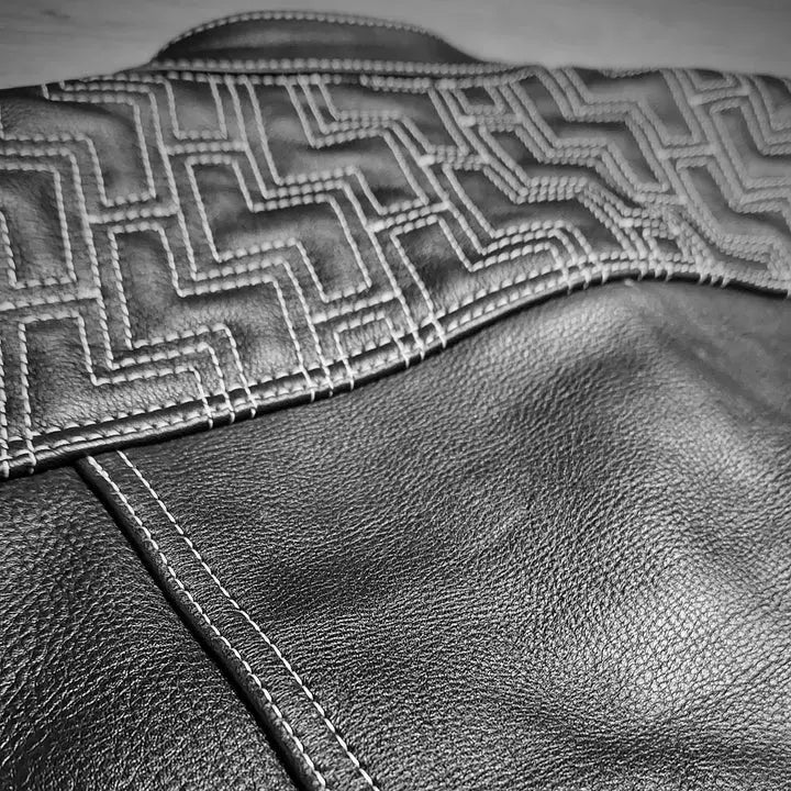 "Black Leather Perfection: The Essential Biker Vest" Leathers Crafted