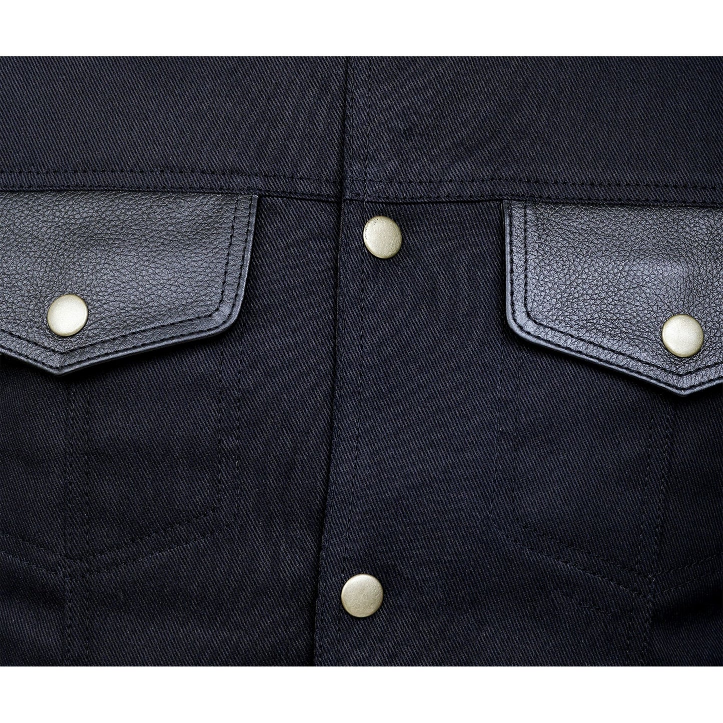 Leather House Men's SOA Trim Denim Vest with Side Laces Leathers Crafted