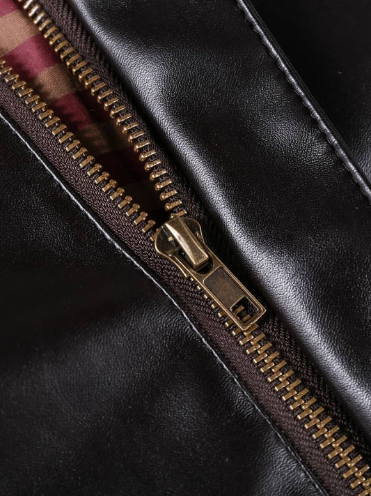 Men's Leather Sherpa-Lined Jacket / Fashion Jacket Leathers Crafted