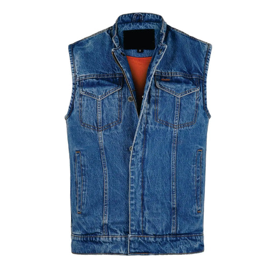 "Denim Dynamite: Stylish Blue Vest for All Occasions" Leathers Crafted