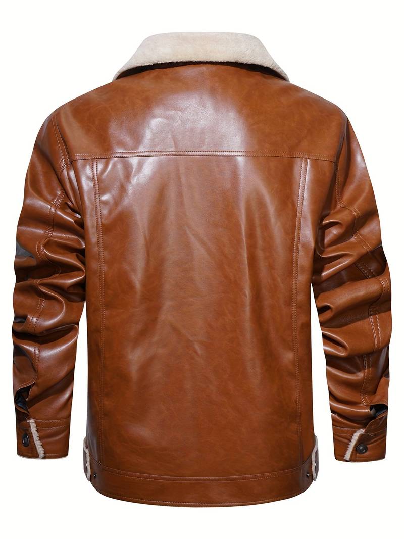 Men's Leather Sherpa-Lined Jacket / Fashion Jacket Leathers Crafted
