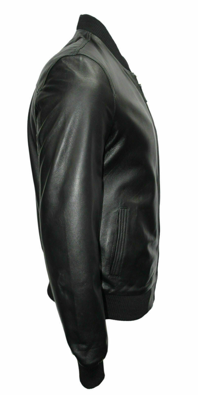 Black Bomber Jacket For Men Leathers Crafted