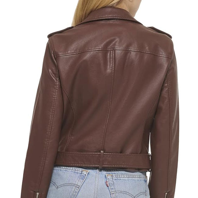 Belted Rider Brown Jacket for Women Leathers Crafted