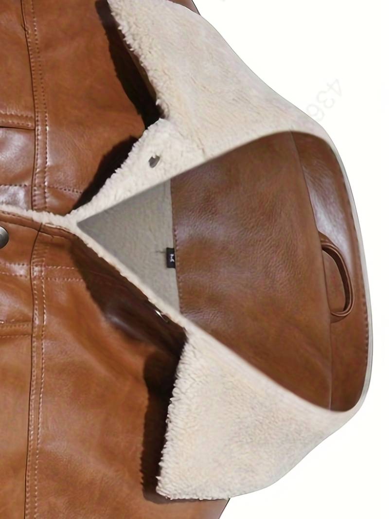 Wood Brown Men's Leather Real Fur jacket" Leathers Crafted