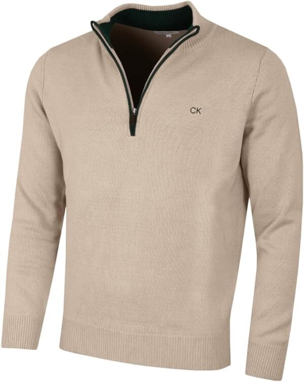 Calvin Klein Men’s 2025 Knit Cotton 1/2 Zip Golf Sweater – Stylish & Comfortable CK Top Bliss Impex