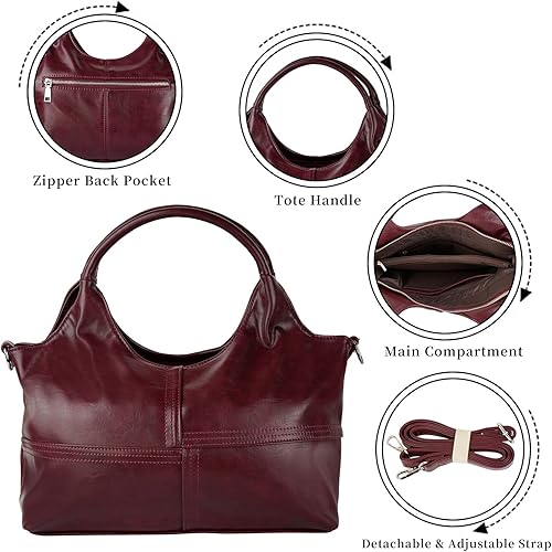 Womens Vegan Leather Handbags Tote Bag Shoulder Bag Top Handle Satchel Ladies Purse Crossbody Hobo Bag Leathers Crafted