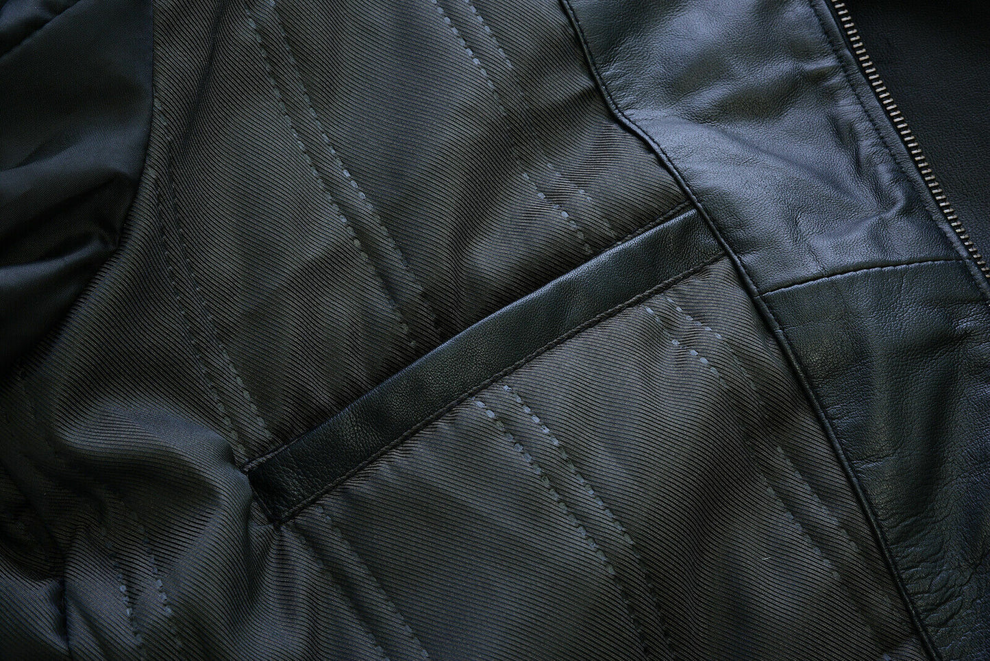 Black Leather Biker Jacket With Shoulder Panel Leathers Crafted