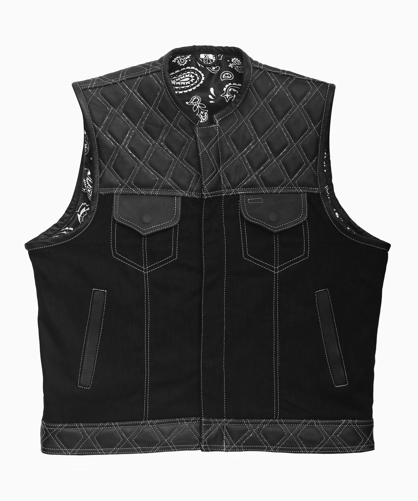"Black leather vest/ Casual black leather vest" Leathers Crafted