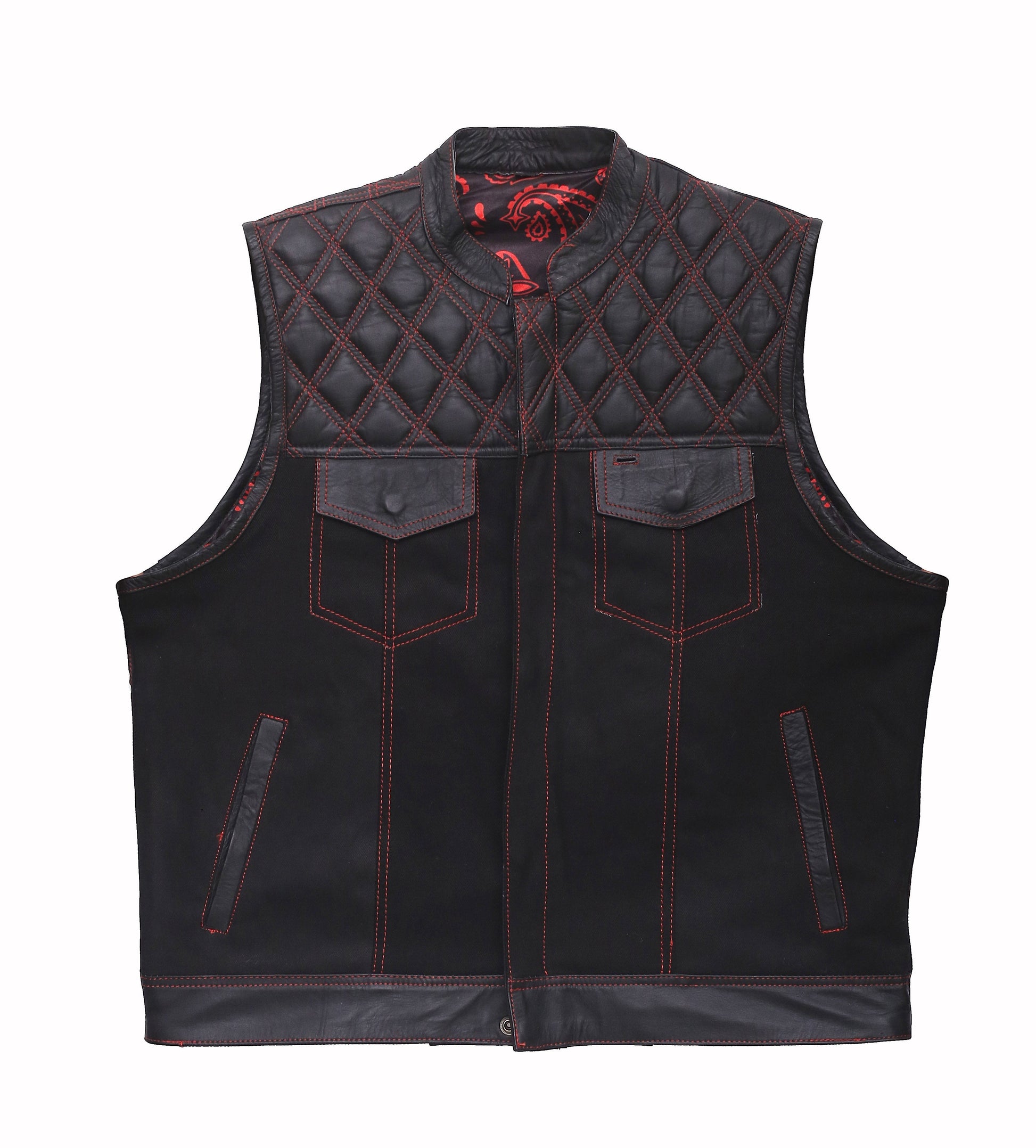 Motorcycle Leather/Vest Biker Vest Leathers Crafted