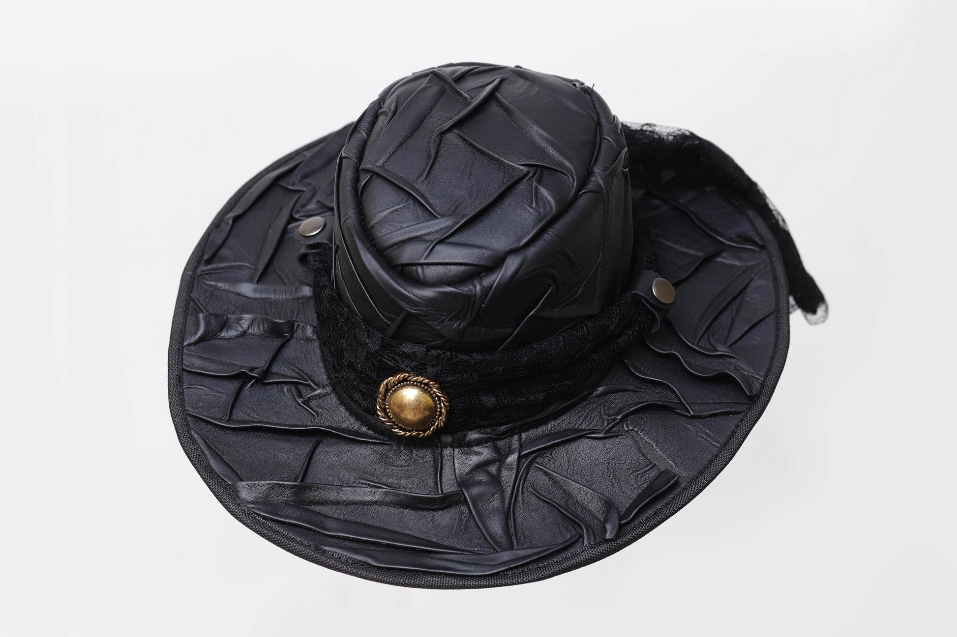 Black Outback Style Leather Hat Leathers Crafted