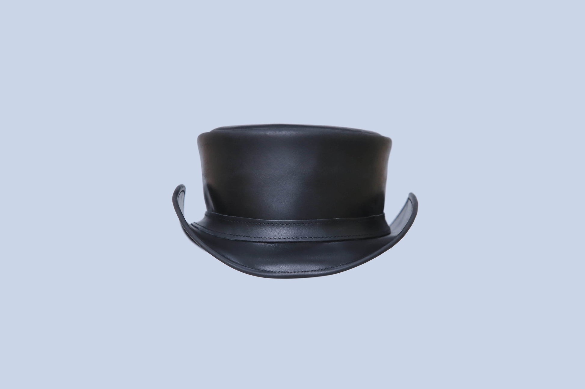 Plain Black Leather Hat / Leather Cowboy Hat Leathers Crafted
