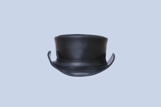 Plain Black Leather Hat / Leather Cowboy Hat Leathers Crafted