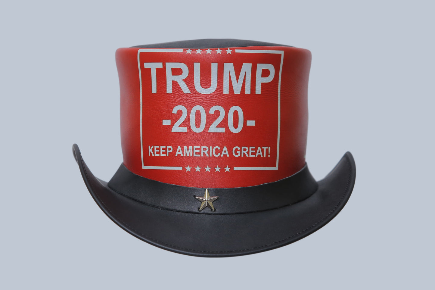 Trump 2020 Red and Black Leather Top Hat Leathers Crafted