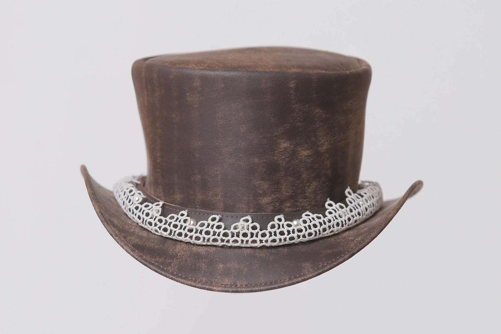 Vintage Brown top leather Hat Leathers Crafted