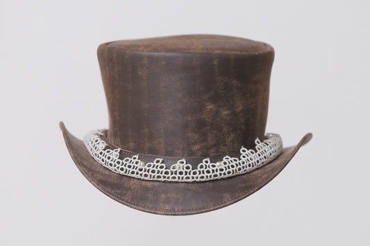 Vintage Brown top leather Hat Leathers Crafted