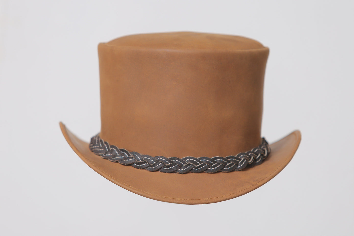 Matt Brown Leather Hat / Cowboy Hat Leathers Crafted