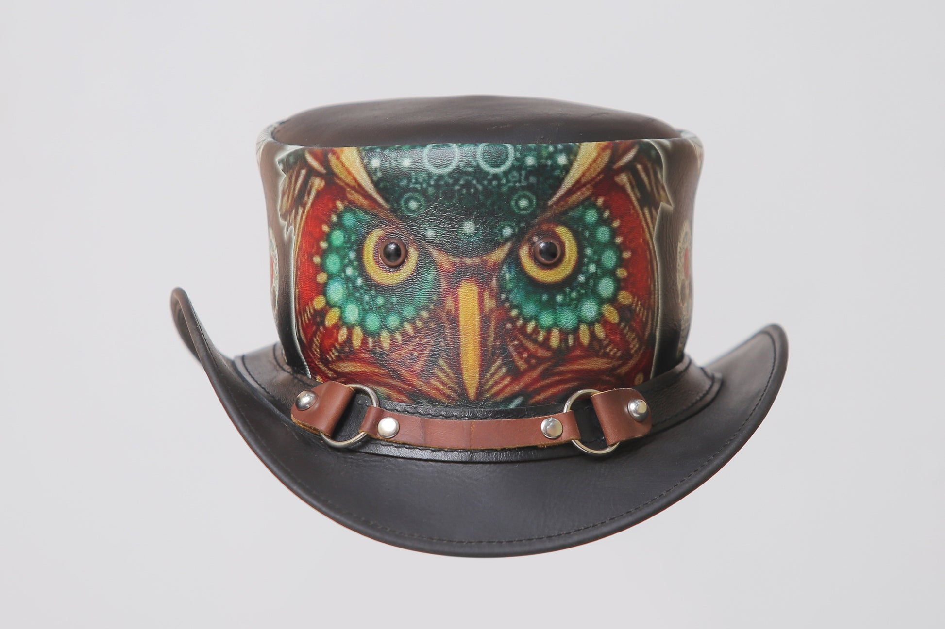 Owl Face Style Leather Top Hat Leathers Crafted