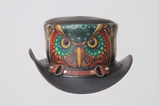 Owl Face Style Leather Top Hat Leathers Crafted