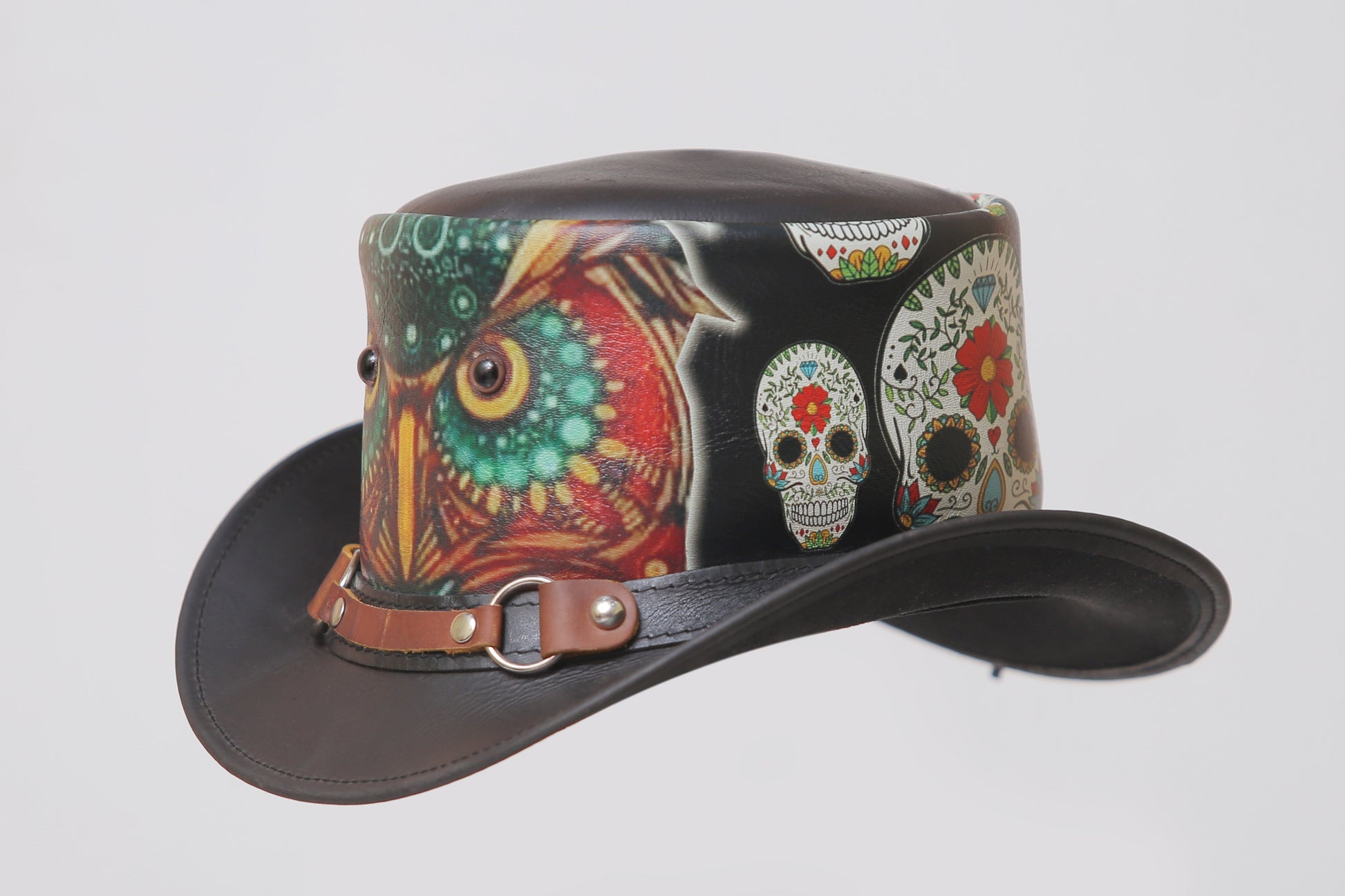 Owl Face Style Leather Top Hat Leathers Crafted