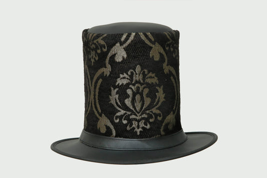 "Skull-Style Leather Hat with Leathers Crafted