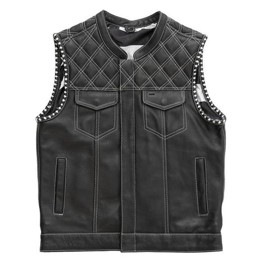 Premium leather motorcycle vest Leatherscrafted