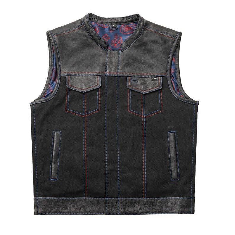 "Western Leather biker Vest" Leathers Crafted
