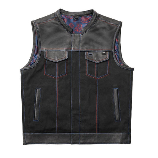 "Western Leather biker Vest" Leathers Crafted