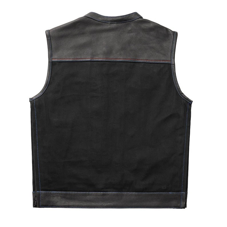 "Western Leather biker Vest" Leathers Crafted