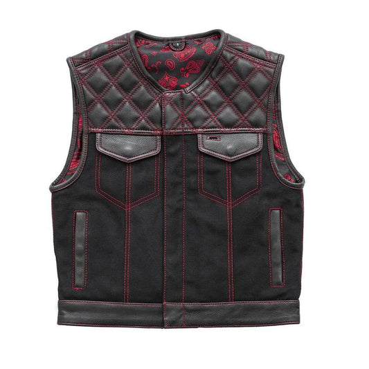 "Rugged leather vest / Leather vest with pockets" Leathers Crafted