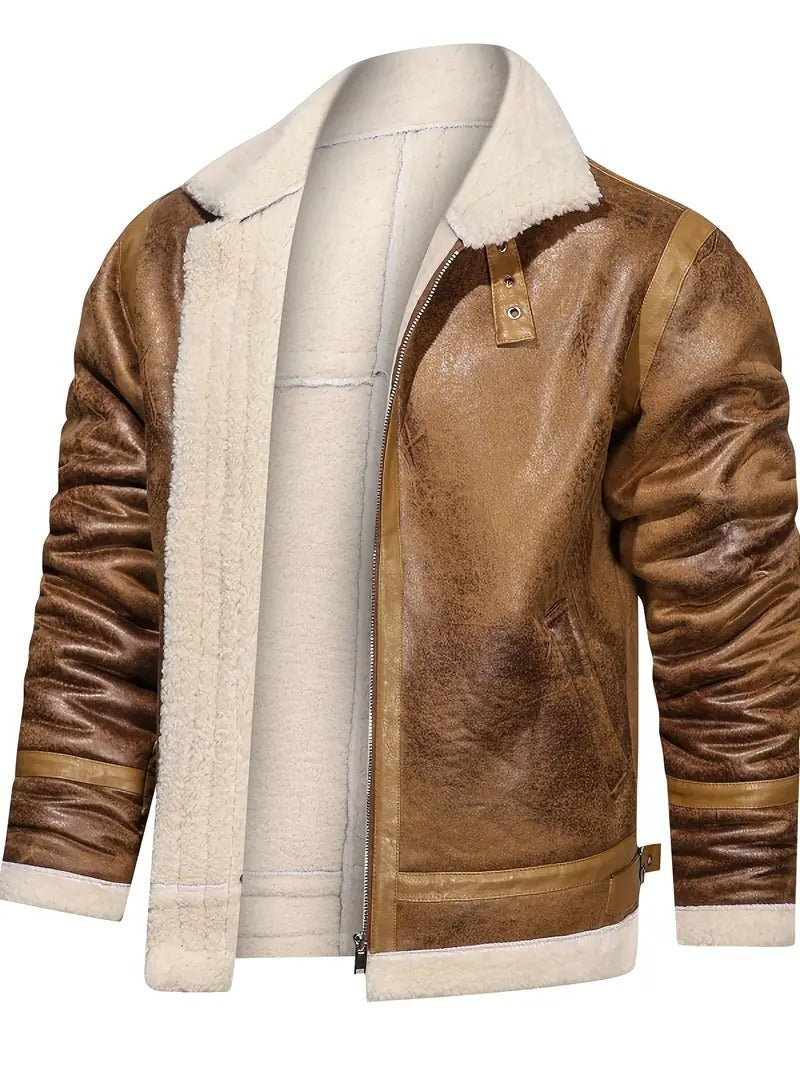 Matte Brown Leather Fur Jacket – Luxe Warmth with a Rugged Edge Leathers Crafted