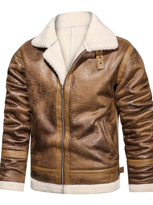 Matte Brown Leather Fur Jacket – Luxe Warmth with a Rugged Edge Leathers Crafted