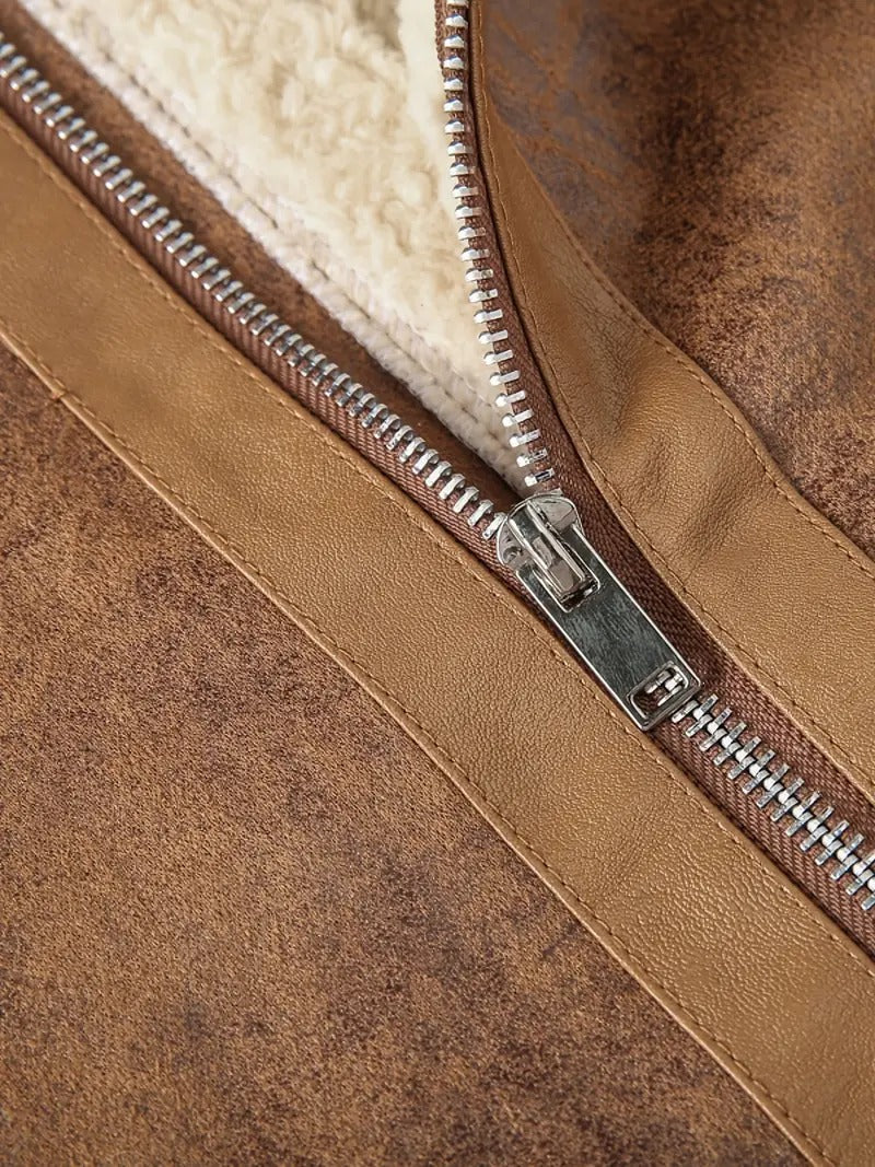 Matte Brown Leather Fur Jacket – Luxe Warmth with a Rugged Edge Leathers Crafted