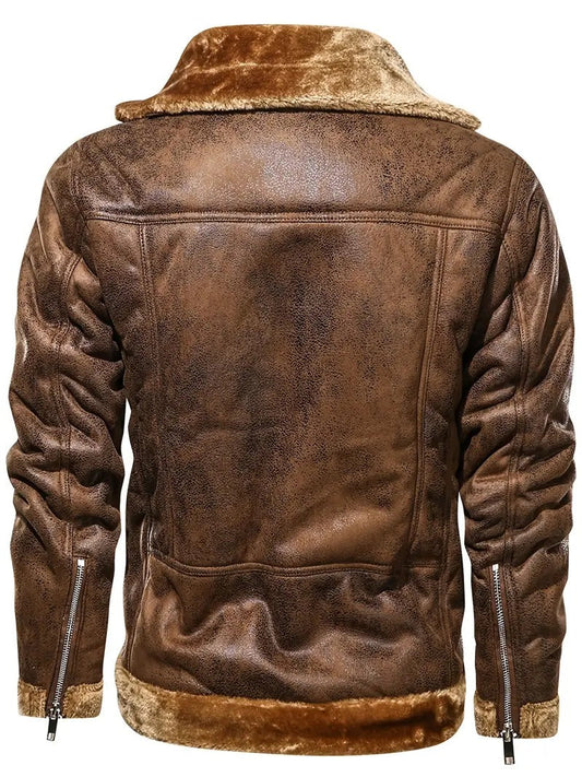 Men's Leather Real Furr jacket soothy and warm Leathers Crafted