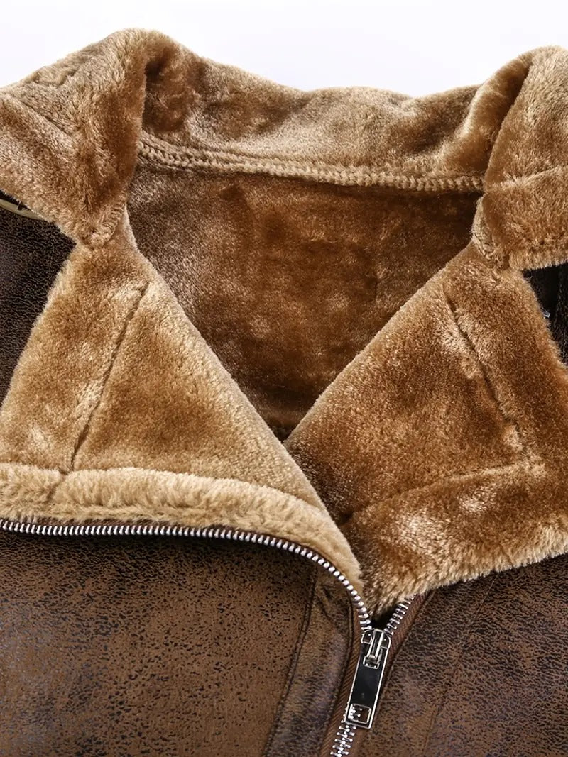 Men's Leather Real Furr jacket soothy and warm Leathers Crafted