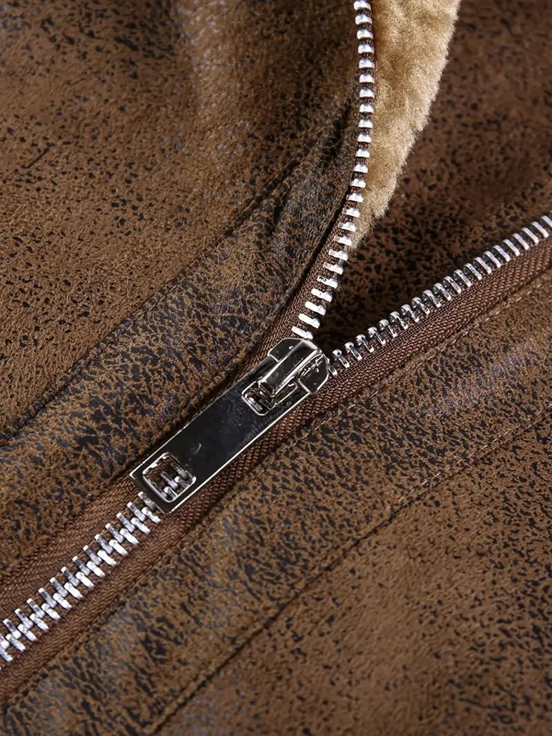 Men's Leather Real Furr jacket soothy and warm Leathers Crafted