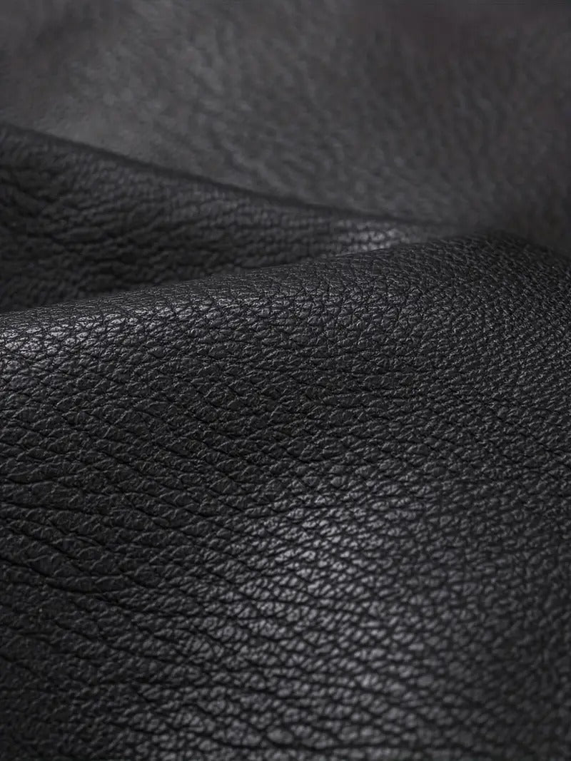 Men's Black Leather Aviator Jacket with collar Leathers Crafted