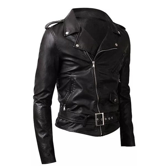 Belted Rider Black Jacket for Men/Women Leathers Crafted