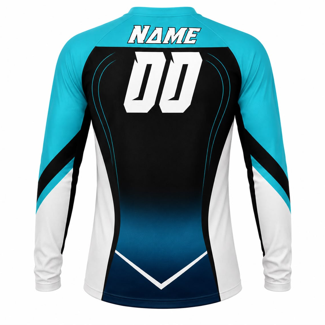 Bliss MX Custom Motocross Jersey – Turquoise & Black Fade Design
