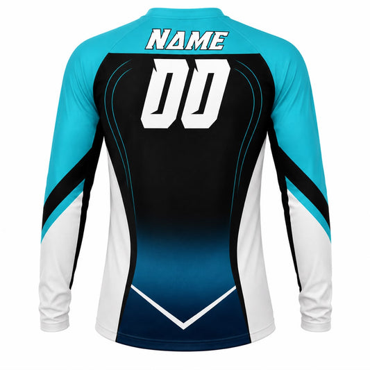 Bliss MX Custom Motocross Jersey – Turquoise & Black Fade Design