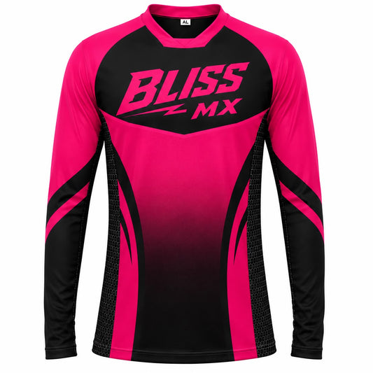 Bliss MX Pink & Black MX Jersey, Custom MOTOCROSS Jersey