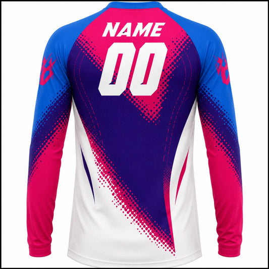 Bliss MX Pink, Blue & White Custom Motocross Jersey