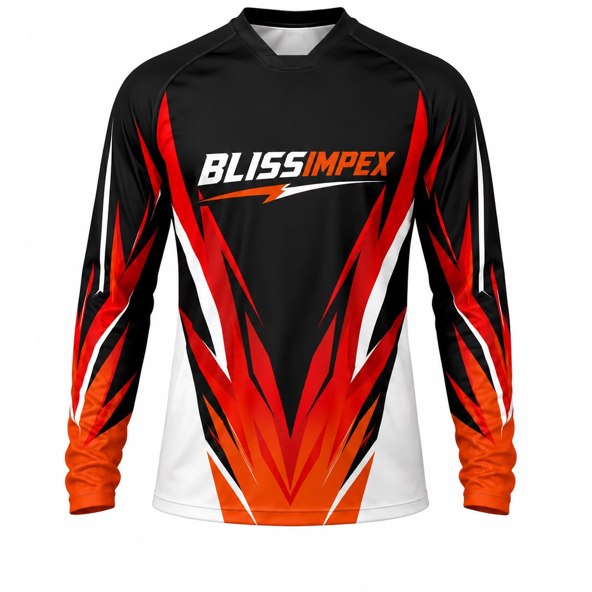 Custom Black Red Motocross Jersey