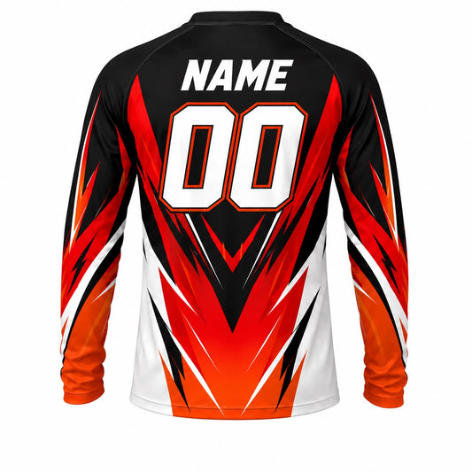 Custom Black Red Motocross Jersey