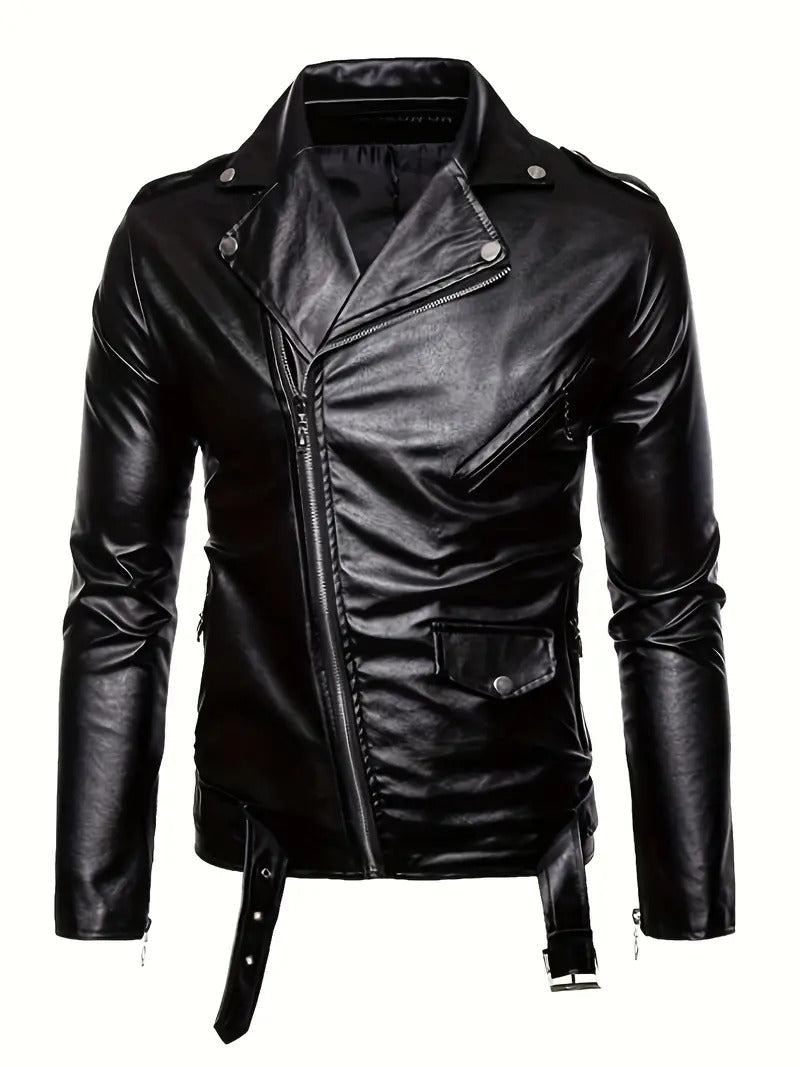 Black Blouson Style Jacket Leathers Crafted