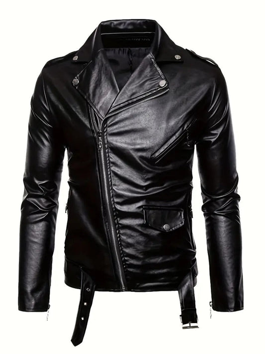 Black Blouson Style Jacket Leathers Crafted