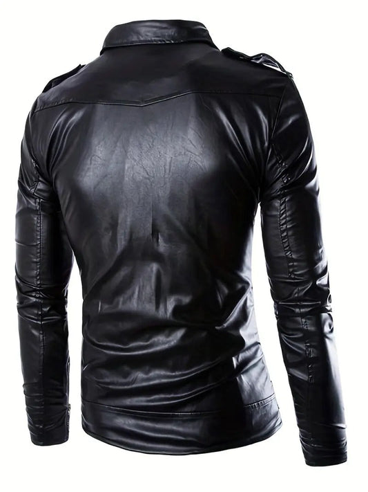 Black Blouson Style Jacket Leathers Crafted
